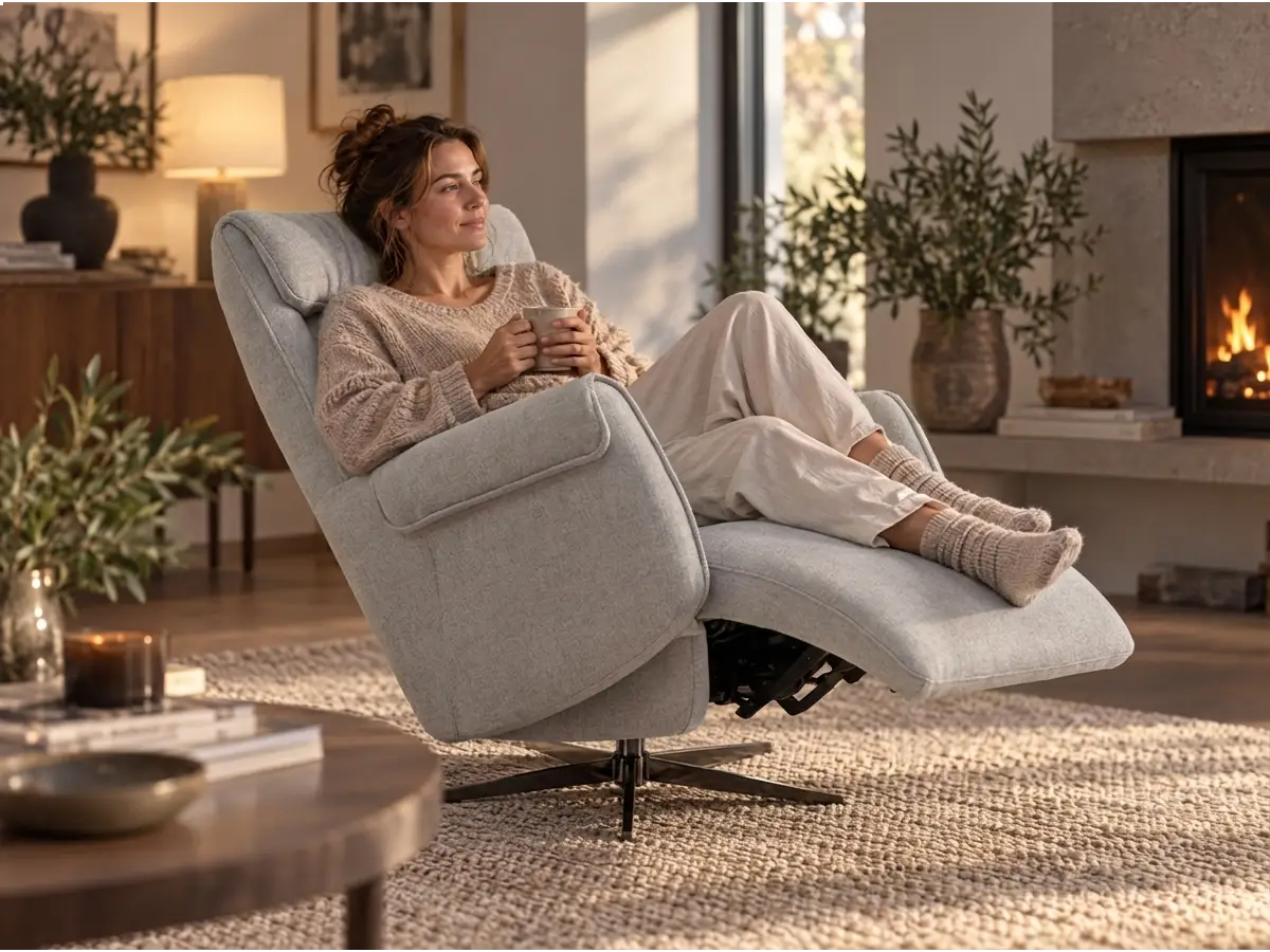 כורסת טלוויזיה חשמלית מבד COSEY DUO